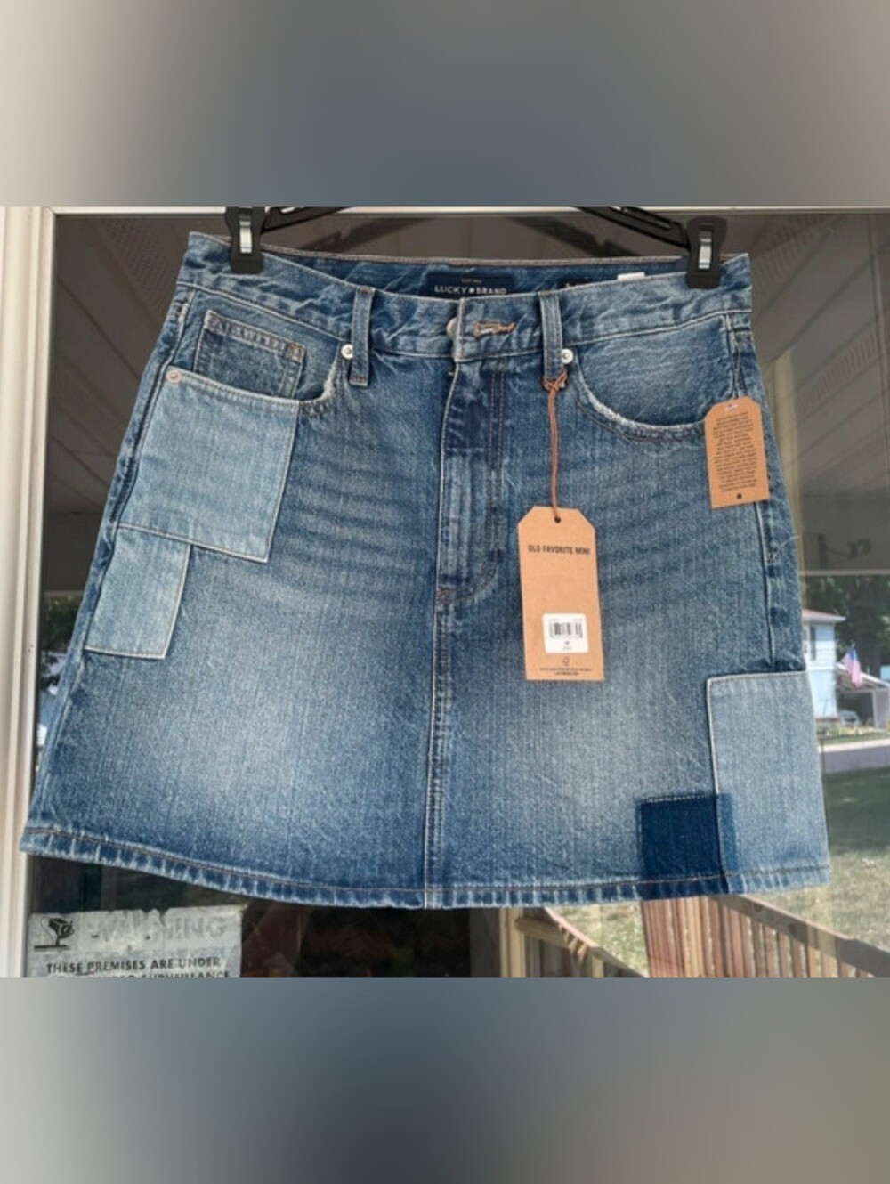Lucky Brand Multi-Tone Blue Patchwork Denim Mini Skirt NWT Size 6